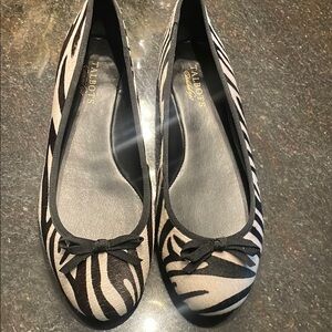Talbots Black and White Zebra Print Flats